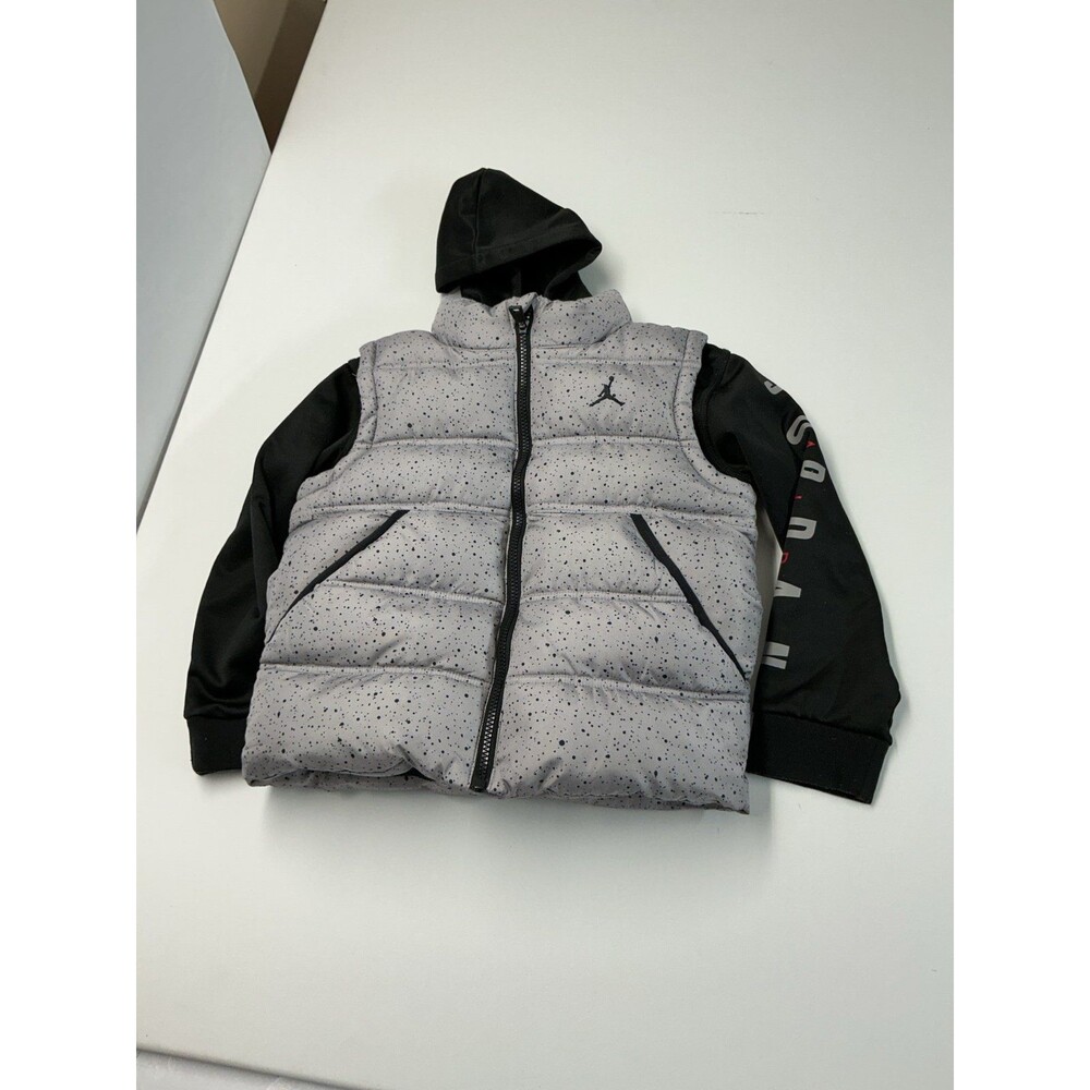 Kids Jordan Puffer Vest with Hooded Jacket